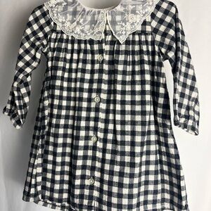 H&M Kids Black and White Checkered dress size 12 months